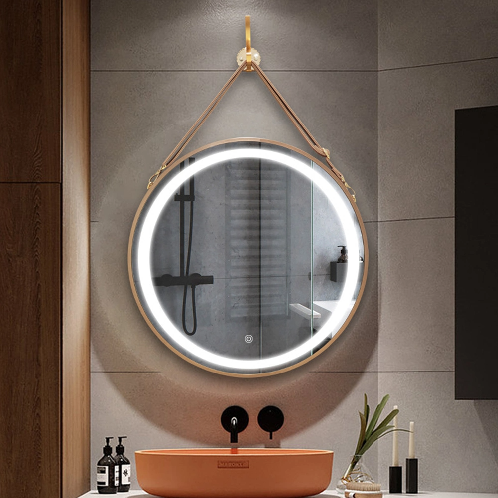Ragazzi Vendita calda Specchio da bagno 60 cm 80 cm Specchio da bagno antiappannamento da parete rotondo moderno decorativo per hotel con LED