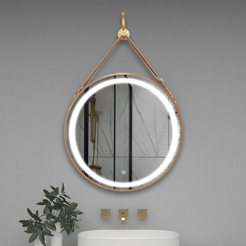 Ragazzi Vendita calda Specchio da bagno 60 cm 80 cm Specchio da bagno antiappannamento da parete rotondo moderno decorativo per hotel con LED