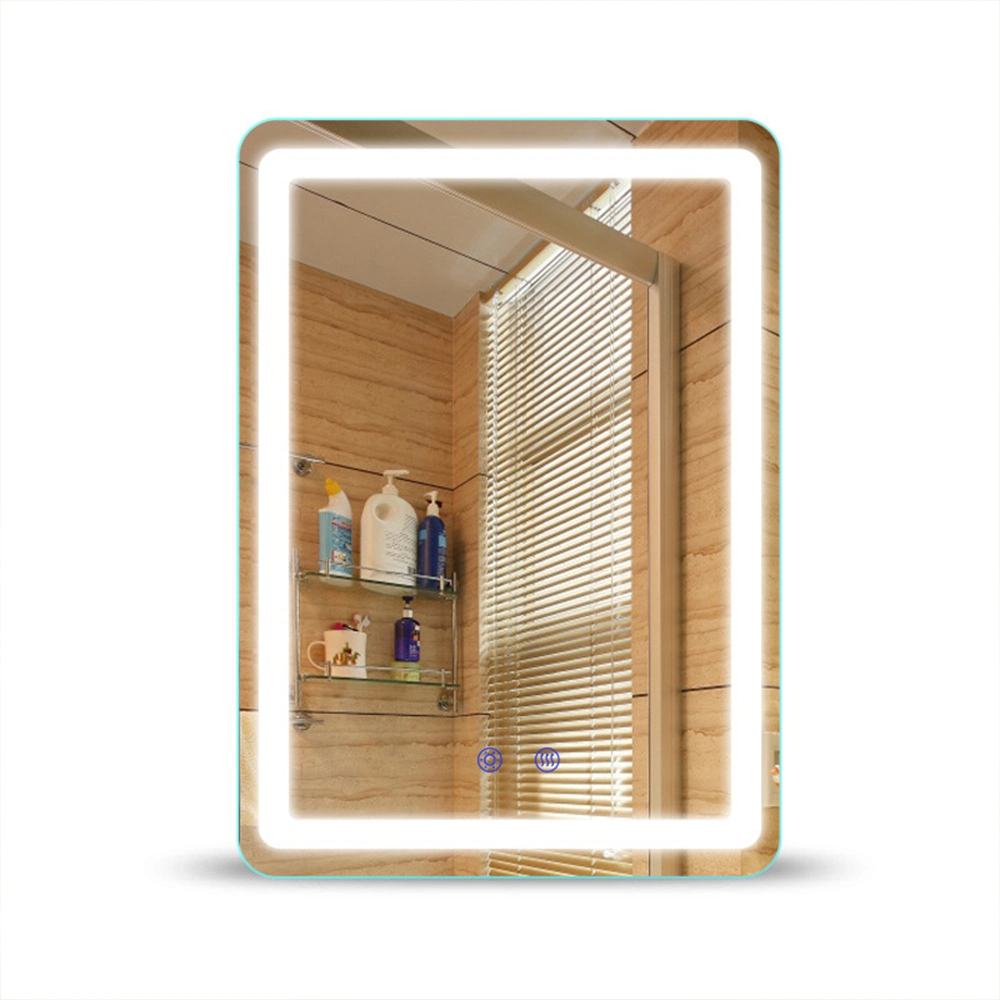 Specchio da bagno Bluetooth intelligente illuminato con sbrinatore a LED con orologio digitale