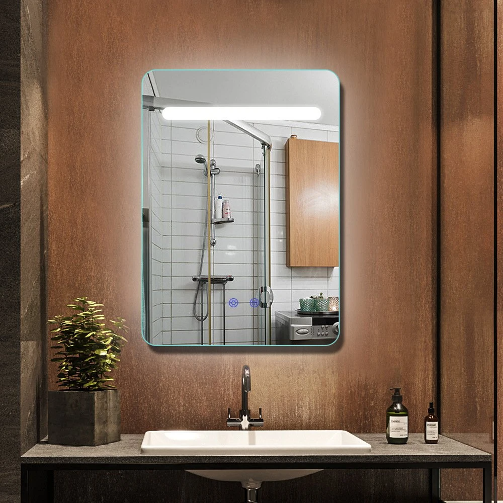 Specchio da bagno quadrato illuminato a LED da parete con funzione antiappannamento