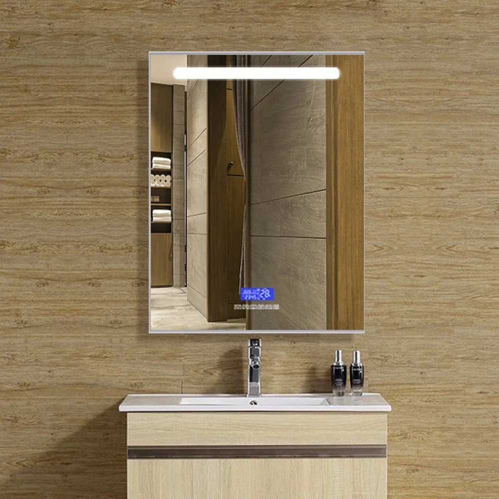 Specchio da bagno quadrato illuminato a LED da parete con funzione antiappannamento