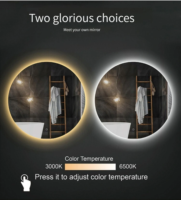 Prezzo di fabbrica in Cina Specchio da parete per vestirsi con luce frontale intelligente per mobili da bagno per il progetto del bagno dell'hotel
