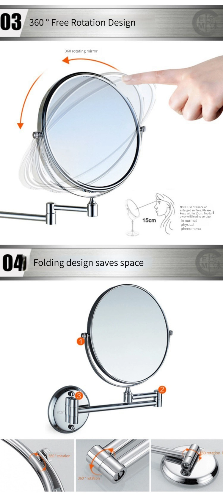Specchio da parete per bagno a LED per decorazioni per la casa in vetro per trucco moderno intelligente all'ingrosso di fabbrica standard europeo
