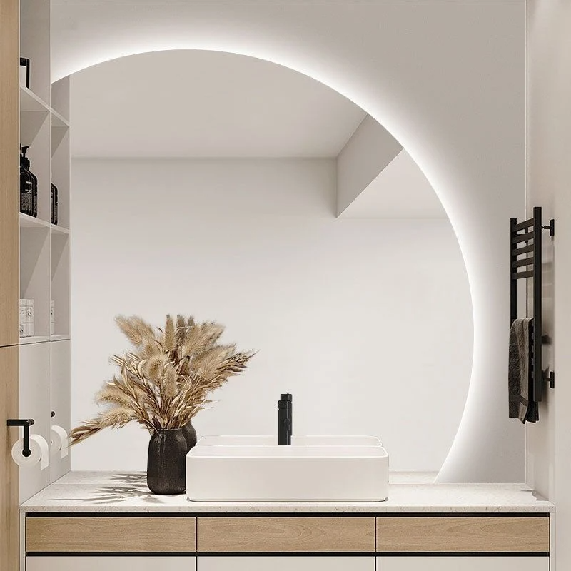 Luci a LED a forma irregolare Specchio da bagno intelligente Toilette Toilette Specchio luminoso da parete Specchio da toeletta per trucco