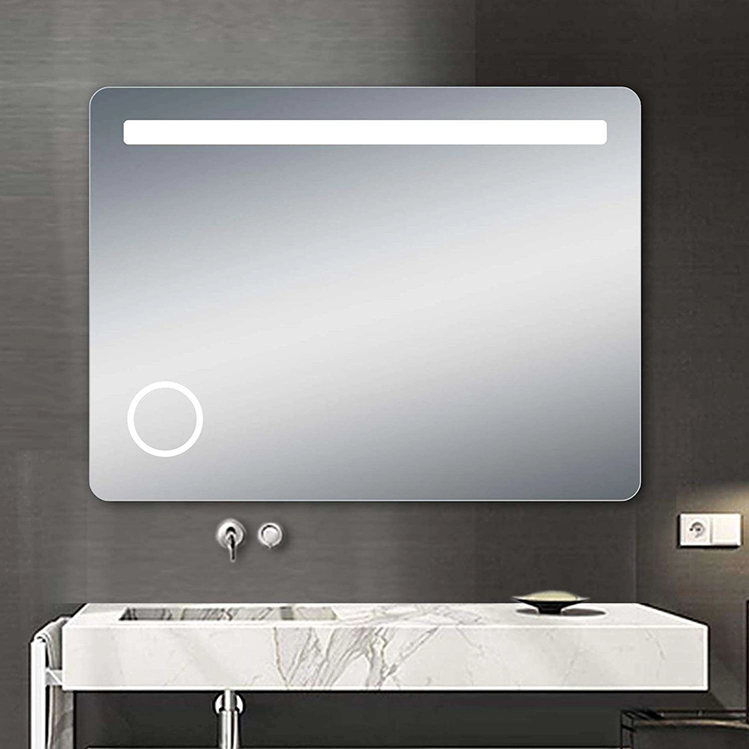 Specchio LED illuminato rettangolare in stile salone moderno