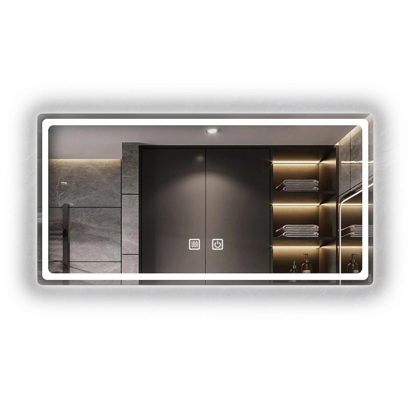 Specchio da bagno con luce LED Smart illuminato a parete per hotel personalizzato personalizzato
