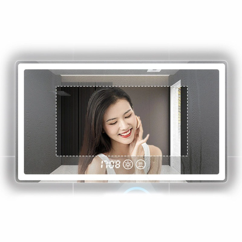 Specchio da bagno con luce LED Smart illuminato a parete per hotel personalizzato personalizzato