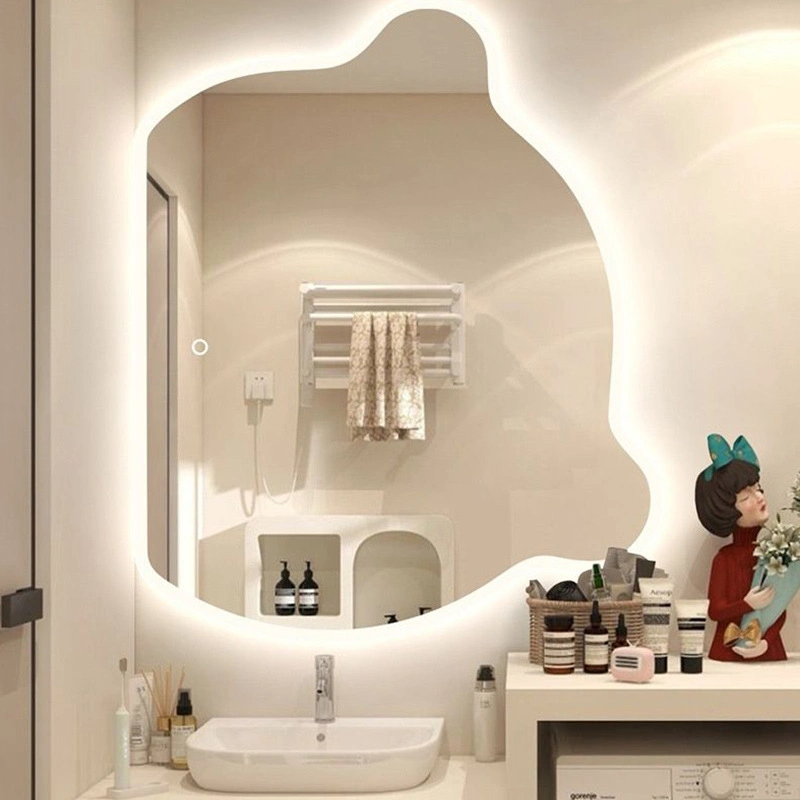 Orso Touch Screen Onda Specchio Toilette Camera da letto Specchio cosmetico trucco eterotipico irregolare creativo