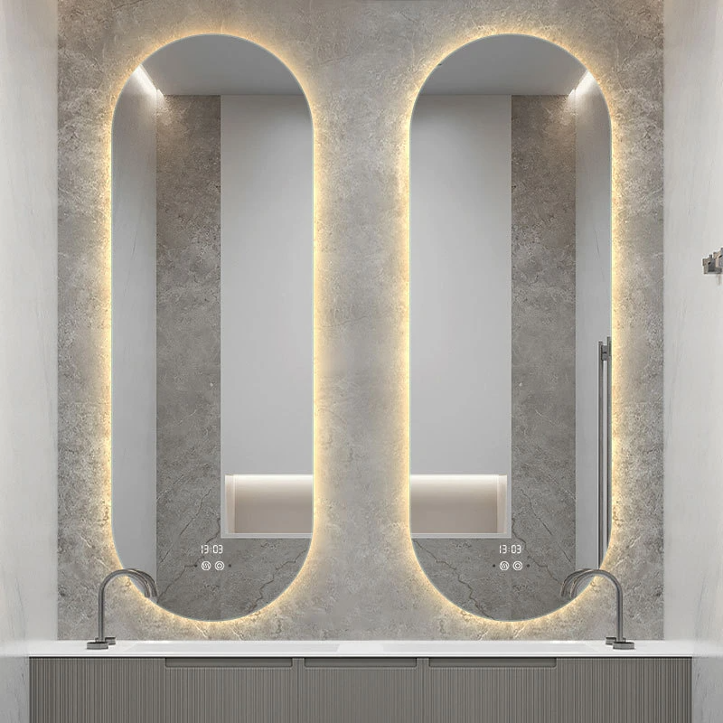 Specchio da bagno intelligente Specchio da bagno a LED a parete con specchio da toilette antiappannamento leggero
