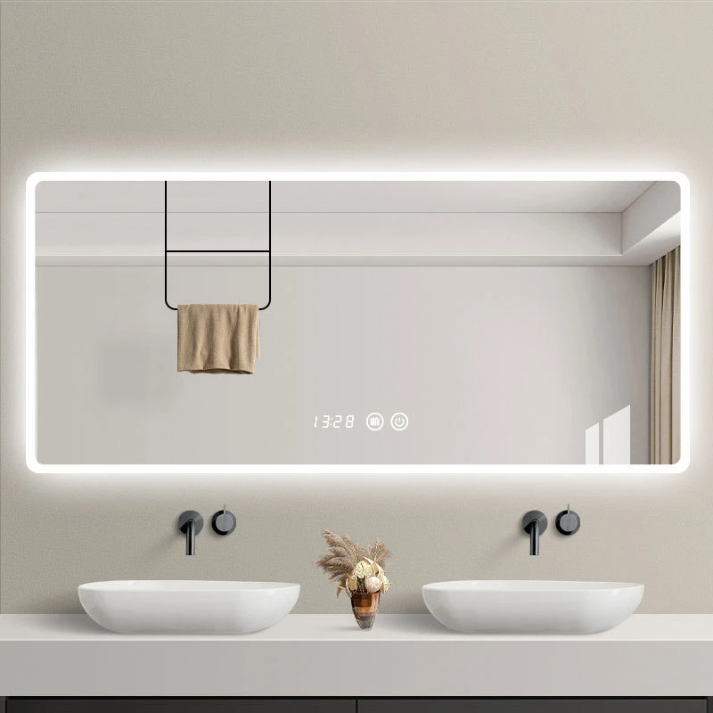 Specchio da bagno intelligente Specchio da bagno a LED a parete con specchio da toilette antiappannamento leggero