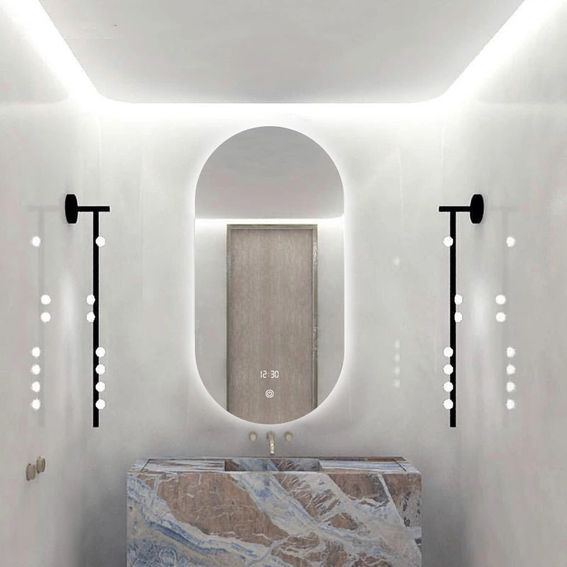 Specchio da bagno intelligente Specchio da bagno a LED a parete con specchio da toilette antiappannamento leggero