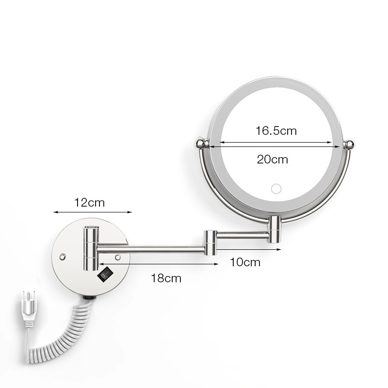Specchio da trucco per trucco illuminato a LED con montaggio a parete ingranditore Specchio da bagno illuminato a LED illuminato a LED