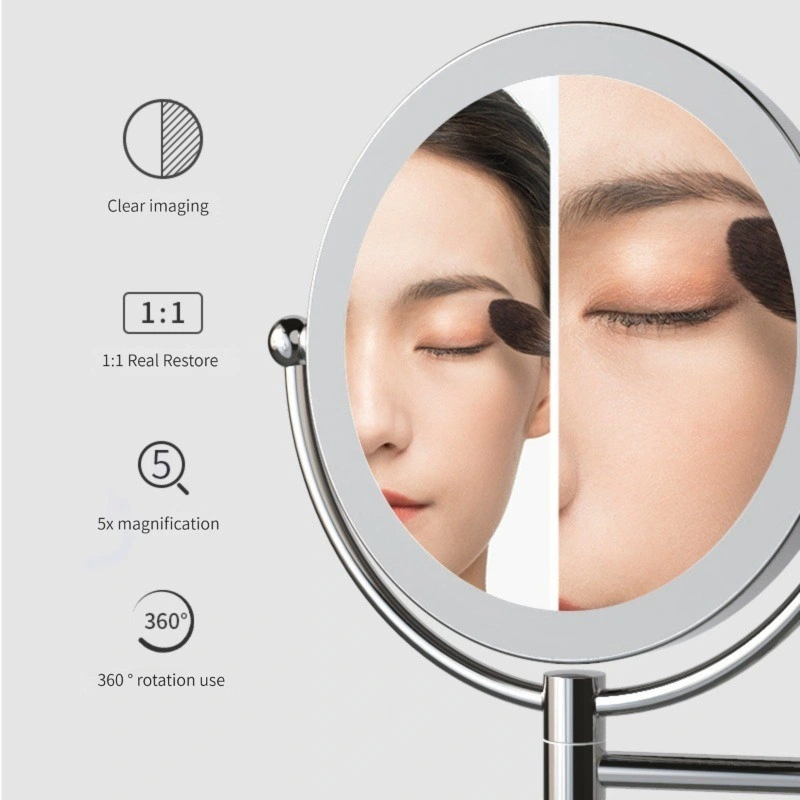 Specchio da trucco per trucco illuminato a LED con montaggio a parete ingranditore Specchio da bagno illuminato a LED illuminato a LED