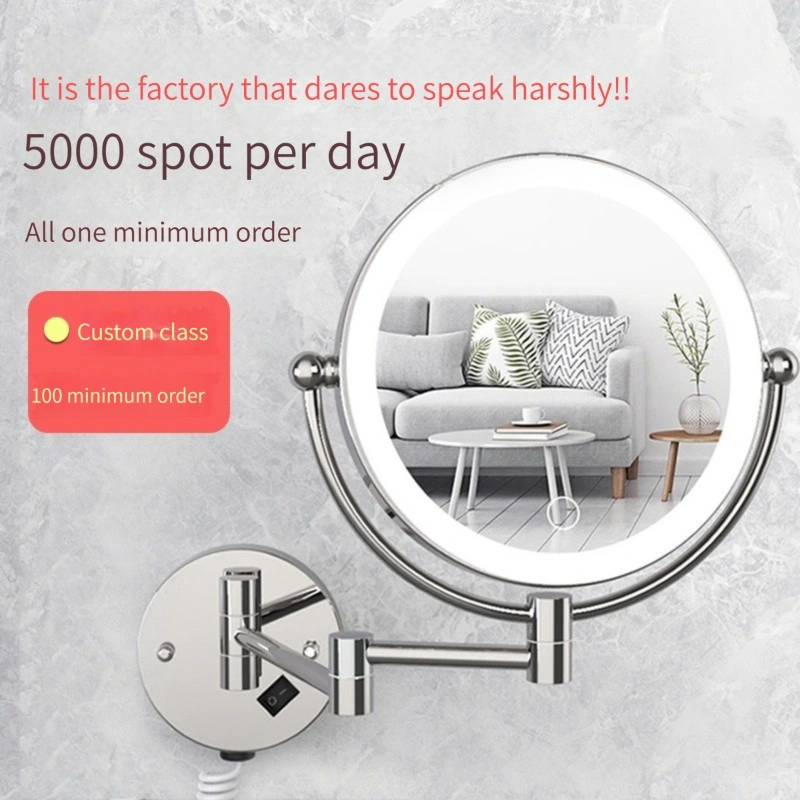 Specchio da trucco per trucco illuminato a LED con montaggio a parete ingranditore Specchio da bagno illuminato a LED illuminato a LED