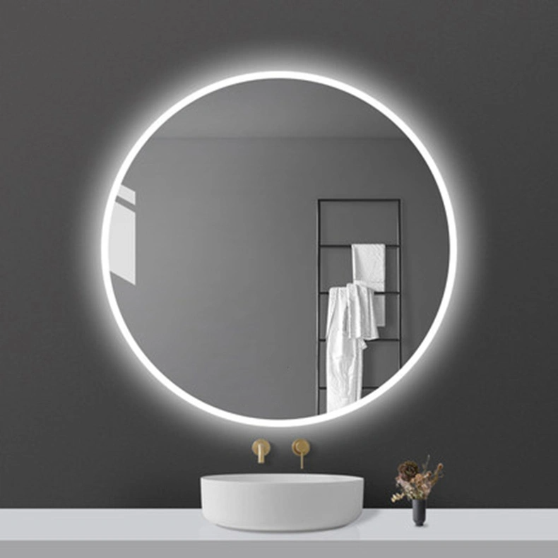 Specchio decorativo da parete per bagno con specchio da bagno illuminato a LED retroilluminato rotondo senza cornice per la casa moderna