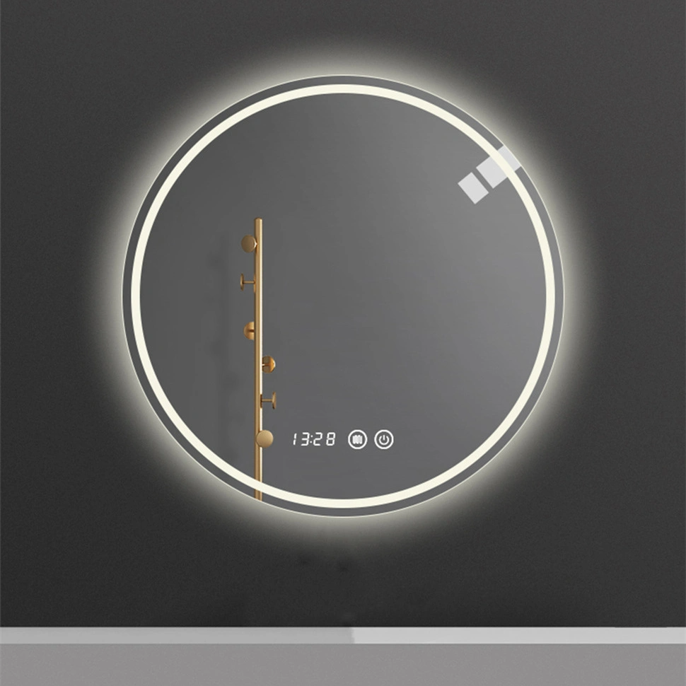 Specchio decorativo da parete per bagno con specchio da bagno illuminato a LED retroilluminato rotondo senza cornice per la casa moderna