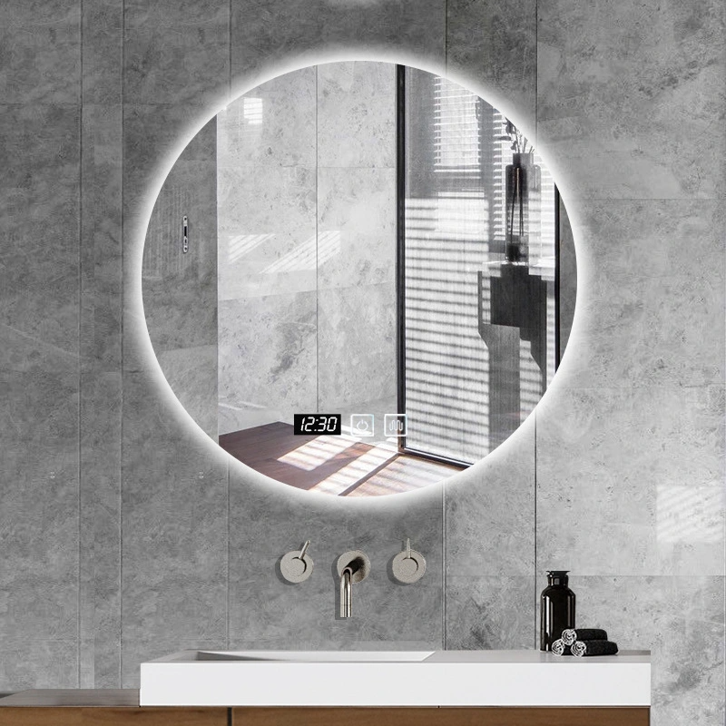 Specchio decorativo da parete per bagno con specchio da bagno illuminato a LED retroilluminato rotondo senza cornice per la casa moderna