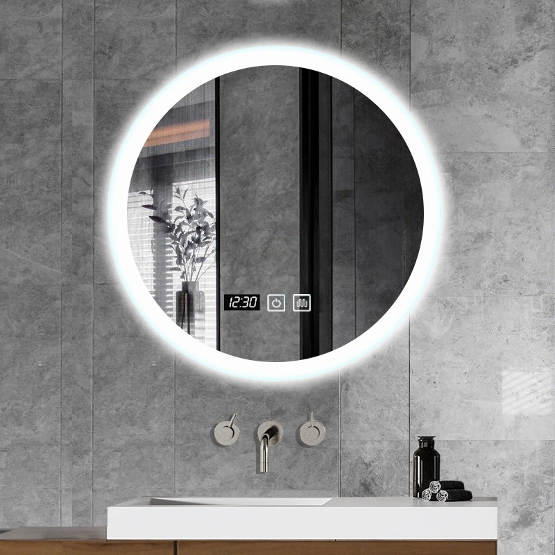 Specchio decorativo da parete per bagno con specchio da bagno illuminato a LED retroilluminato rotondo senza cornice per la casa moderna