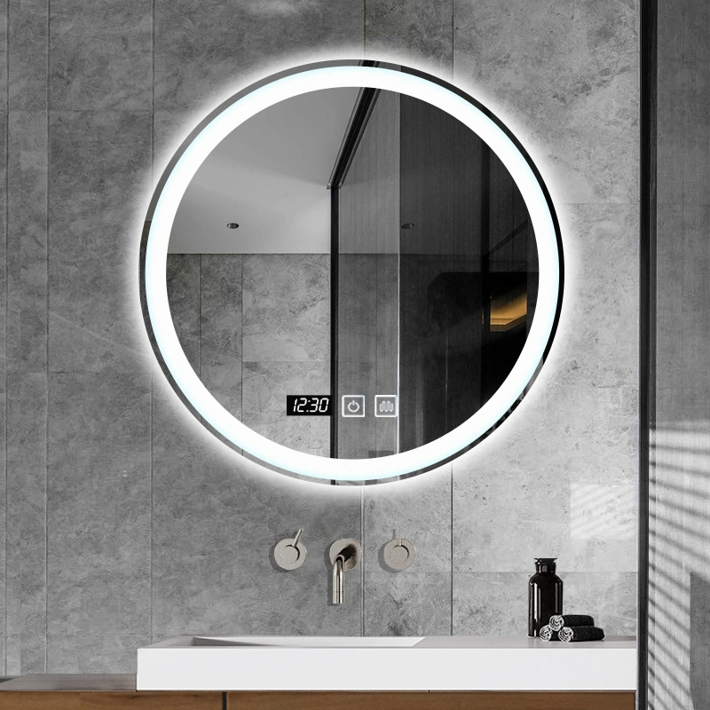 Specchio decorativo da parete per bagno con specchio da bagno illuminato a LED retroilluminato rotondo senza cornice per la casa moderna