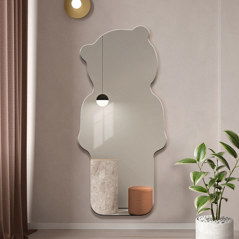 Nordic Girls Creative Ins Bear Specchio a figura intera Family Porch Art Specchio a figura intera a forma speciale