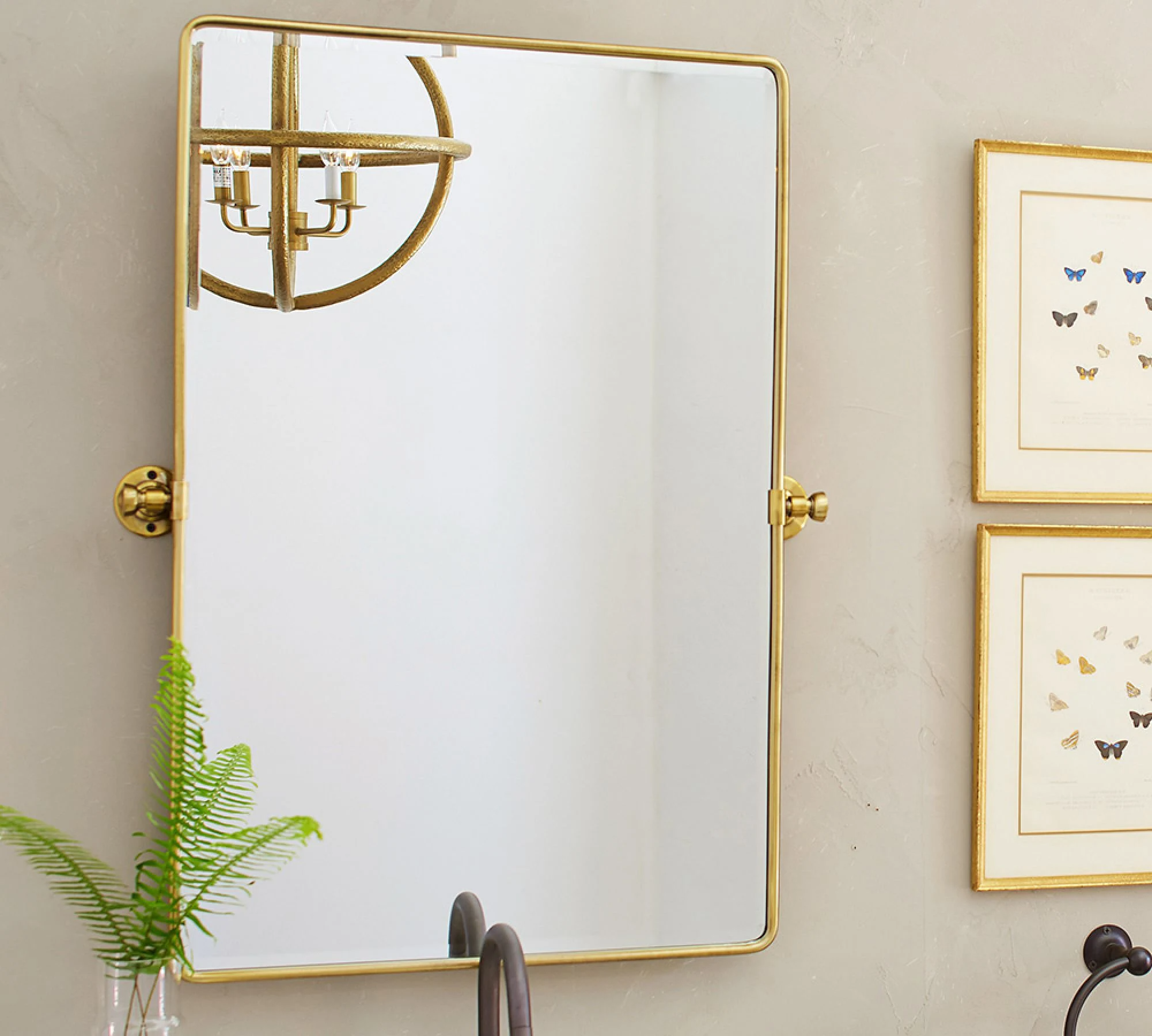 Graceful Hotel Wall Decor Modern Luxury Toilet Mirror Specchio da bagno personalizzato